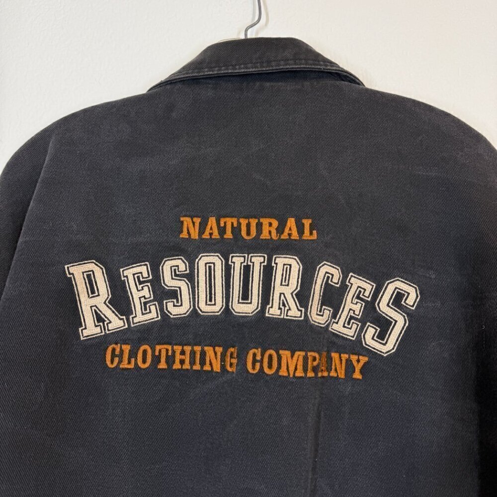 Vintage Varsity Suede Canvas Bomber Large 80s Black Brown Embroidered Jacket - Picture 6 of 10